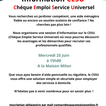 Information sur le CESU Information sur le CESU