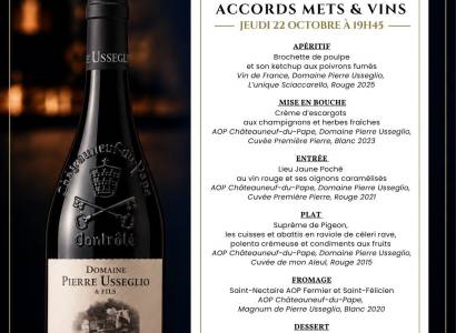 Dîner exceptionnel - Accords Mets & Vins à l'Hostellerie du Château des Fines Roches