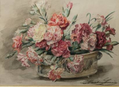 Accrochage de saison - Madeleine Lemaire. Compositions florales à l’aquarelle