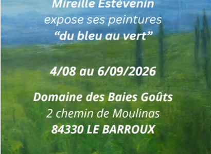 Expositon "du bleu au vert" de Mireille Estévenin