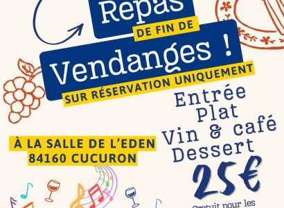Repas fin de vendanges à Cucuron.