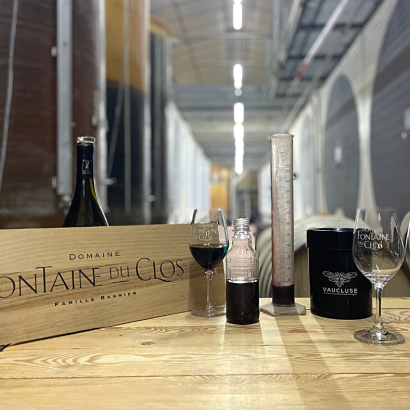 Wine blending workshop at Domaine Fontaine du Clos