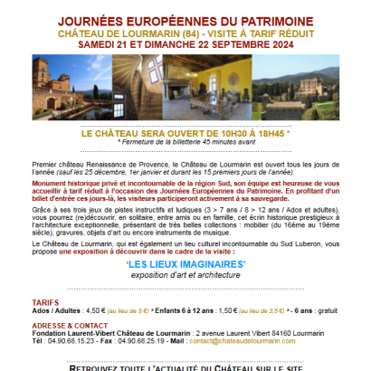 Journées Européennes du Patrimoine 2024 - au Château de Lourmarin