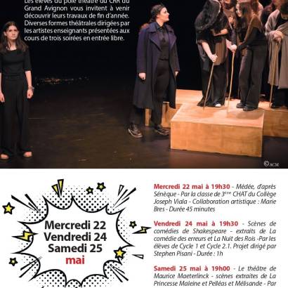 Présentation des travaux de fin d'année des élèves du CRR Grand Avignon Pôle Théâtre