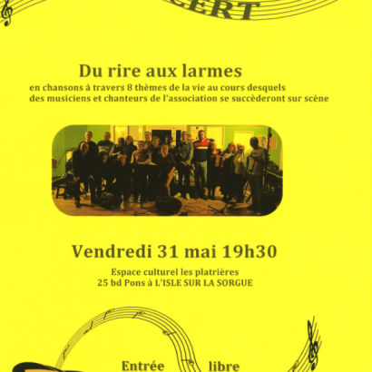 Concert annuel de Musique en Pays des Sorgues Le 31 mai 2024
