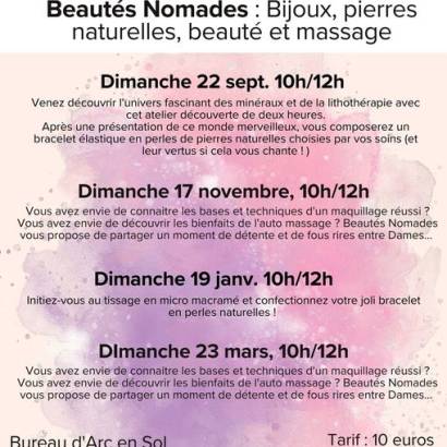 Ateliers adultes par Beautés Nomades Du 22/9/2024 au 23/3/2025