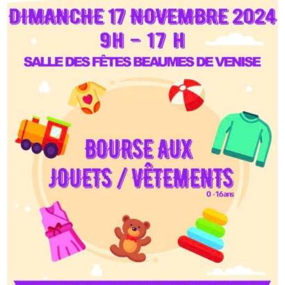 Bourse aux jouets et vêtements Le 17 nov 2024