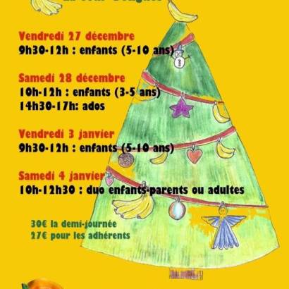 Stages créatifs de Noël Du 27/12/2024 au 4/1/2025