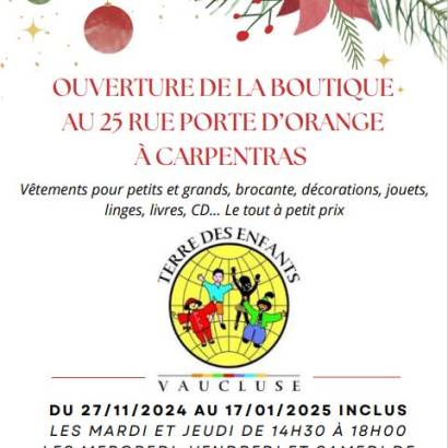 Boutique de Noël avec Terre des enfants