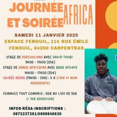 Stages de danse et soirée africaine Le 11 janv 2025