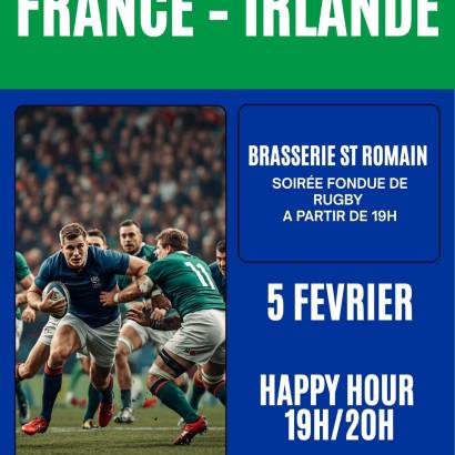Soirée fondu de rugby à la Brasserie Saint Romain