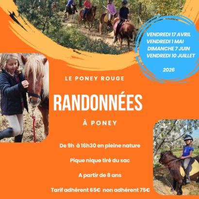 Randonnées à poney avec le Poney Rouge