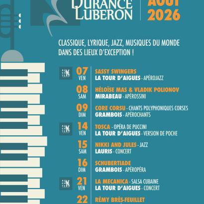 Festival Durance Luberon à Grambois : SCHUBERTIADE : apérOpéra