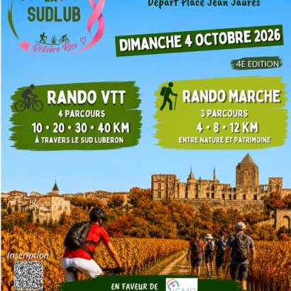 La Sud Lub 2026 -place aux randonnées pédestres et VTT à La Tour d 'Aigues